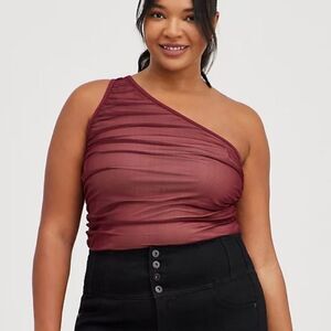 TORRID Women's One Shoulder Cutout Top in Purple Plus Size 2 US 18-20 or 2X